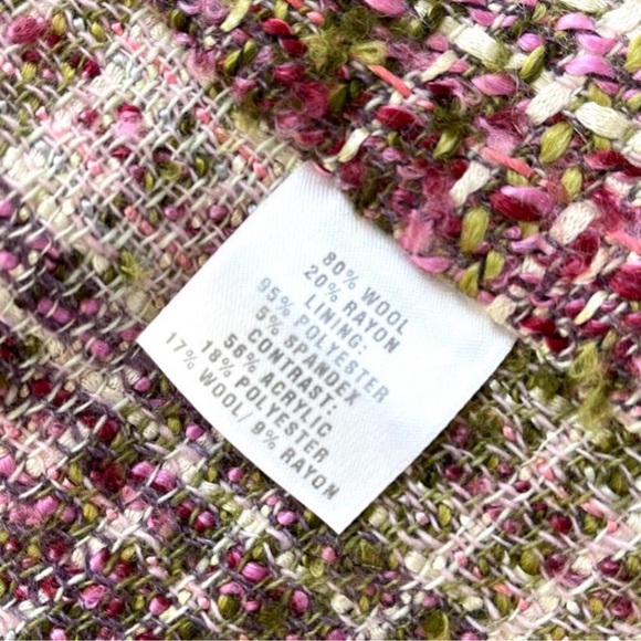 St. John Sport Tweed Zip Front Sweater Jacket | Ivory/Purple Size S- M (m) - Picture 10 of 10
